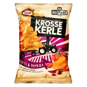 Heimart Krosse Kerle Kartoffelchips Chili & Paprika, 10er Pack (10 x 115g) von HEIMART