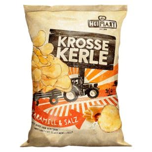 Heimart Krosse Kerle Kartoffelchips Karamell & Salz, 10er Pack (10 x 115g) von HEIMART