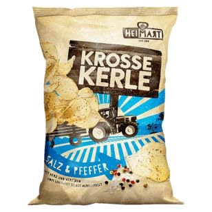 Heimart Krosse Kerle Kartoffelchips Salz & Pfeffer, 10er Pack (10 x 115g) von HEIMART