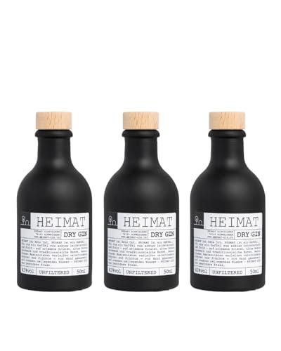 HEIMAT Dry Gin Probierset Miniatur (3x50ml) zum Probieren - 18 Botanicals wie Salbei, Thymian, Apfel, Lavendel, Ingwer aus der Heimat Destille, kleine Flasche Geschenk Adventskalender von HEIMAT