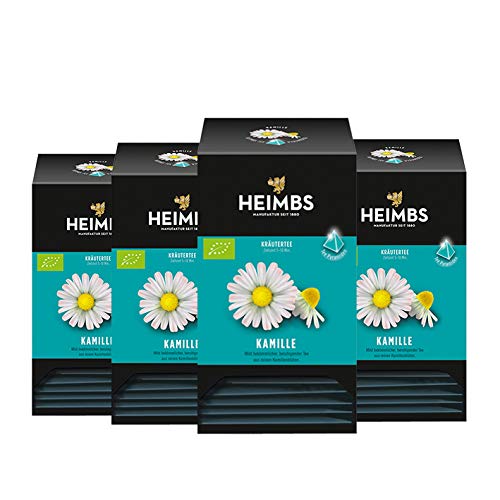 HEIMBS Bio Kamille, 20 Pyramidenbeutel, 4er Pack von Heimbs