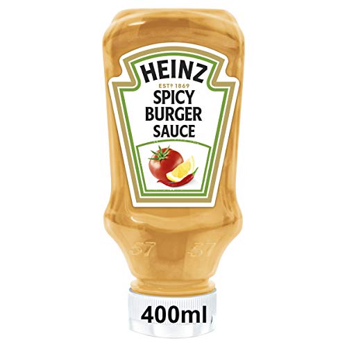 Heinz Spicy Burger Sauce, Kopfsteherflasche, 10er Pack (10 x 400 ml) von HEINZ