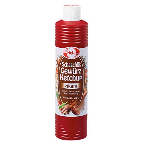 6 x 800 ml HELA Deutsche BBQ-Sauce Curry Ketchup Senf Currywurst Knoblauch Vegan (3 x Schaschlik Ketchup, 3 x Curry Ketchup (Original)) von HELA