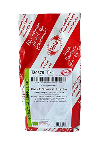 Hela Bio Bratwurstgewürz - 1 Kg Würzmischung für frische Bratwurst von HELA