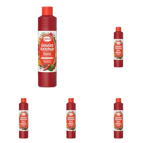 Hela Gewürz Ketchup Curry leicht scharf 800ml (Packung mit 5) von HELA