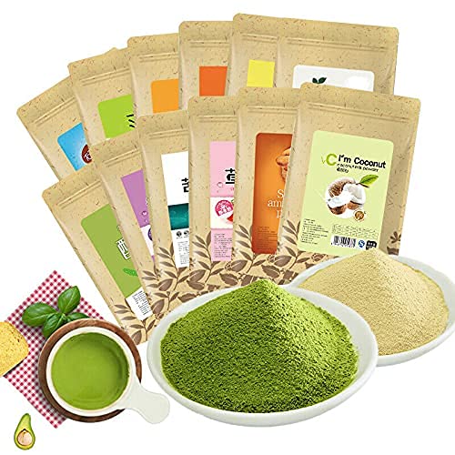 100g 32 Sorten Chinesischer Matcha-Tee Grüntee-Pulver Dufttee-Pulver-Maskenpulver (25 Gerstenblätter Aojiru Pulver 100g) von HELLOYOUNG