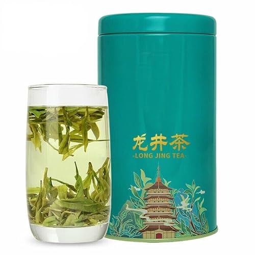 HELLOYOUNG 100g Pre - Rain Longjing Grüntee verströmt ein bezauberndes Aroma traditionell hergestellt mit einzigartigem Geschmacksprofil ohne Zusatzstoffe von HELLOYOUNG