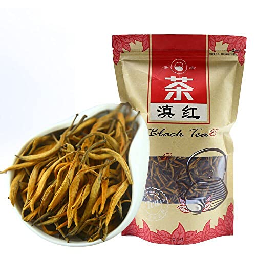 HELLOYOUNG 150g/Beutel Yunnan Dianhong Golden Bud Schwarztee chinesischer Original-Blatttee mit goldenen Teehaaren einzigartige Geschmacksprofile (3 pcs) von HELLOYOUNG