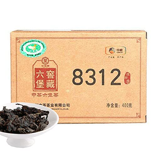 HELLOYOUNG 400g natürlicher Zhongcha Liupao-Schwarztee-Ziegel Hergestellt aus sorgfältig ausgewählten Teeblättern aus der Region und in traditioneller Handarbeit hergestellt ohne Zusatzstoffe von HELLOYOUNG