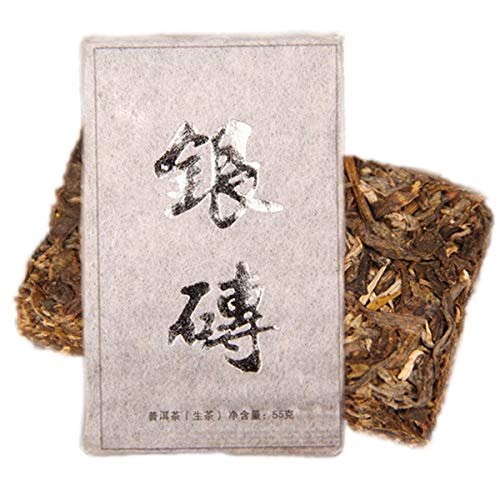 HELLOYOUNG 55g Yunnan Mini roher Pu'er-Ziegel Grünes Lebensmittel mit weichem und vollmundigem Geschmack lang anhaltendem süßem Nachgeschmack von HELLOYOUNG