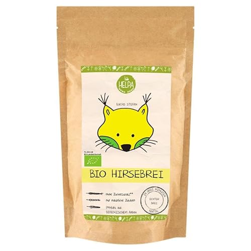 HELPA BIO Hirsebrei 200 g - Babybrei – Hirse – 100% Brei Baby ohne Zusätze – Ohne Zucker – Brei für Kinder – Säuglinge - Frühstücksbrei - Bio-Getreide-Breie von HELPA