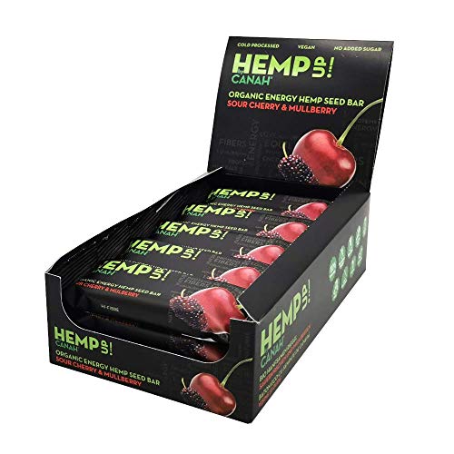 Canah® Hemp Up Sauerkirsche&Maulbeere Bio Energie Hanfriegel - Milch- freien Hanf Proteinriegel - vegane Snacks zur Stärkung der Energie - Gesundes Lifestyle Packung von 15x48Gramm von HEMP UP!