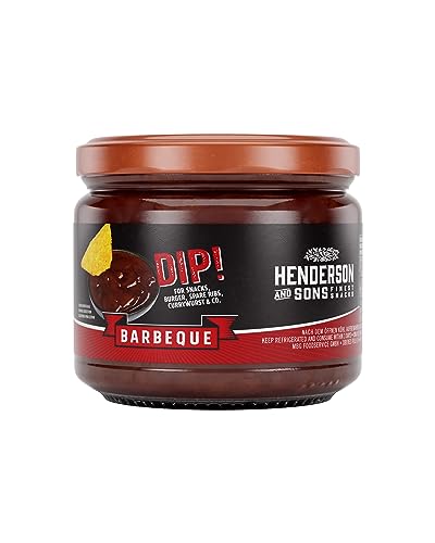HENDERSON AND SONS Barbeque Dip (1 x 330 Gramm Glas) - Herrlich aromatisch. Mit der rauchigen Note liegt man immer richtig - Perfekter Snack für Sportabende wie American Football oder Fußball von HENDERSON AND SONS