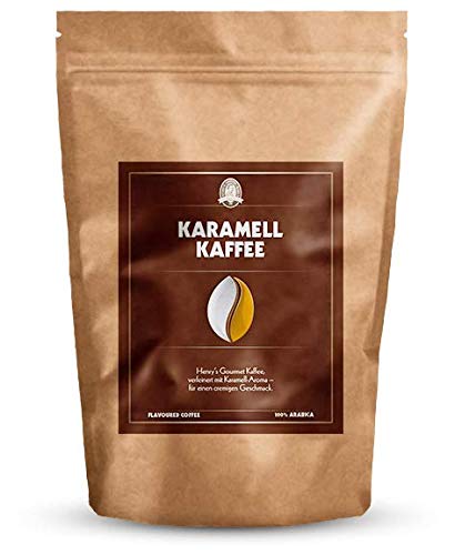 Henry´s Karamell Kaffee 250 g - Gourmet Kaffee mit feinsten Aromen verfeinert - handwerkliche Röstung - Premium Kaffeebohnen von HENRY'S COFFEE WORLD Fresh Bean Roaster