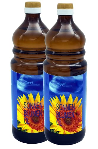 Sonnenblumenöl 2 Liter (2x1l) mit einen bemerkenswerten Anteil an Vitamin E und mehrfach ungesättigten Fettsäuren von HEPP