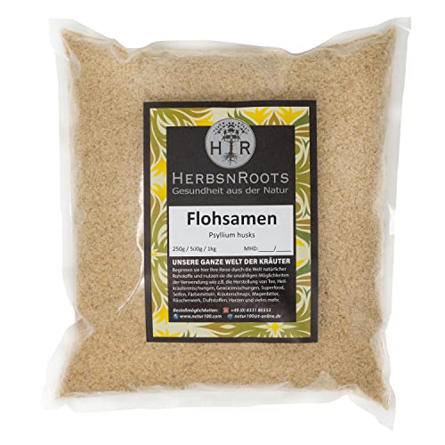 Flohsamenschalen 500g • natürliche Ballaststoffe • 100% Natur • Vegan • Erste Wahl Flohsamen gemahlen • hoher Wirkstoffanteil • HerbsnRoots von HERBSNROOTS