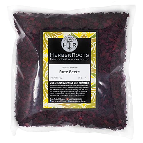 Rote Beete Chips 1000g gewürfelt • gesunder Snack • als Topping oder Zutat für Bowls, Smoothies,... • Erste Wahl • intensiver Geschmack • HerbsnRoots von HERBSNROOTS