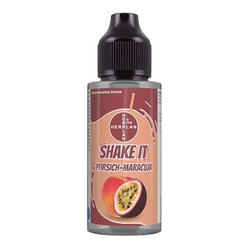 SHAKE IT Pfirsich-Maracuja-Aroma, hochdosiertes Lebensmittelaroma in der praktischen Schüttelflasche I HERRLAN - Qualität Made in Germany von HERRLAN PSM