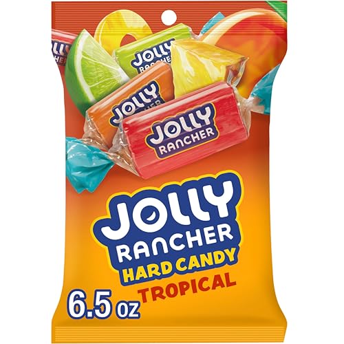 Jolly Rancher Harte Bonbons mit tropischem Fruchtgeschmack, einzeln verpackt, 184 g, Beutel von Jolly Rancher