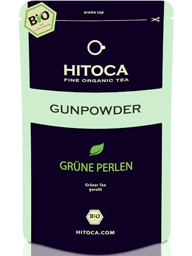 GUNPOWDER TEA - BIO - Lose - Grüner Tee - Gunpowder Grüner Tee - Handgerollt - Grüntee - Gunpowder Tee - China - Premium - 40 Tassen · Chinesischer Grüntee - HITOCA® Tee von HITOCA