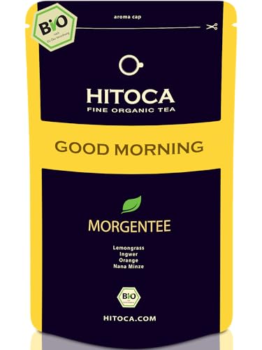 GUTEN MORGEN TEE – Bio Kräutertee – Basischer Tee, lose, 85g (35 Tassen) – Fastentee – Basentee – Bio Fasten Tee – Zitronengras Tee - Organic Lemongrass Tea – HITOCA® von HITOCA