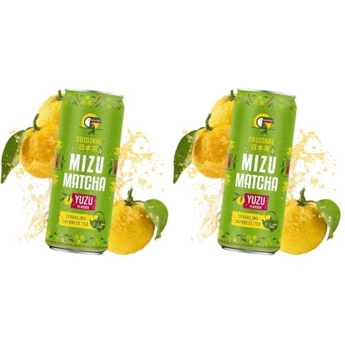 Mizu Mate Matcha Yuzu - Natural Energy Drink | Kann 330ml | Mate Tee und Matcha | Brasilian karbonisiertes Getränk mit Mate-Tee | super fruchtig (Packung mit 2) von HJZWTS