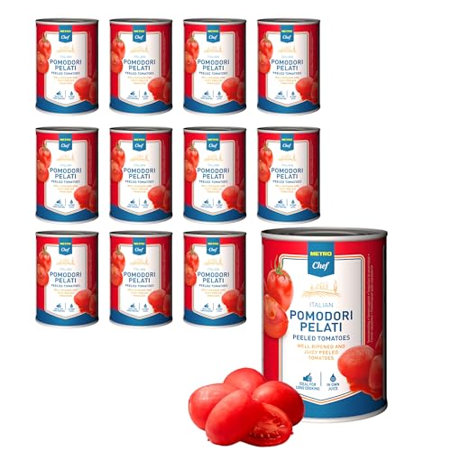 M. Chef Tomaten Italien geschält 12x 400g Dosen Pizzatomaten POMODORI PELATI Dosentomaten (12x 400g & 1x HLKauf-Block) von HLKauf