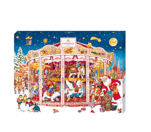 Niederegger diverse Variationen Klassiker Adventskalender Stollen | Versand direkt aus Lübeck | + GRATIS HLKauf-BLOCK (Adventskalender Karussell 500g + 1 HL Kauf Block) von HLKauf