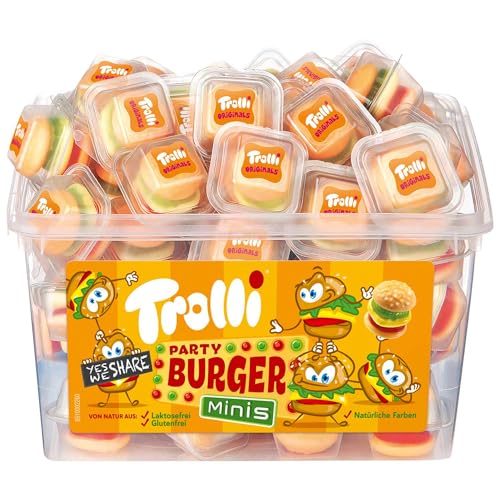 Trolli Dosen Diverse Sets 1er 2er 3er 4er Set Büro Party Mischpaket Grosspackung 1x Burger & 1xHLKauf-Block von HLKauf