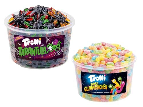 Trolli Dosen Diverse Sets 1er 2er 3er 4er Set Büro Party Mischpaket Grosspackung 1xTarantula1xGlühwürmchen & 1xHLKauf-Block von HLKauf