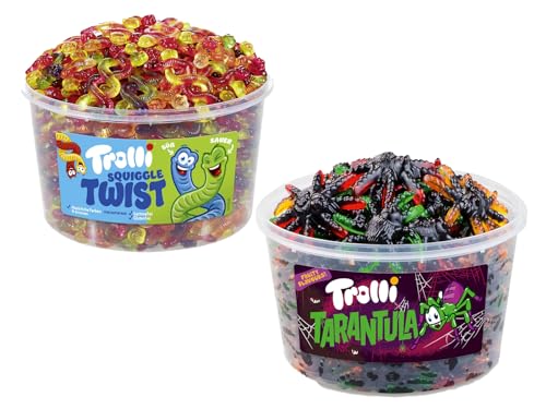 Trolli Dosen Diverse Sets 1er 2er 3er 4er Set Büro Party Mischpaket Grosspackung 1xTarantula1xTwist & 1xHLKauf-Block von HLKauf