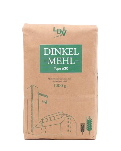 Hohenloher Bauerngenossenschaft Dinkelmehl 1 kg - Mildes Mehl aus regionalem Dinkel - Bestens für Brot, zarte Kuchen und Pasta - Dinkelmehl 630 von HOHENLOHER Bauerngenossenschaft