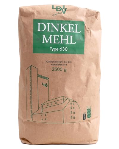 Hohenloher Bauerngenossenschaft Dinkelmehl - Mildes Mehl aus regionalem Dinkel - Bestens für Brot, zarte Kuchen und Pasta (3 x 2,5 kg) von HOHENLOHER Bauerngenossenschaft