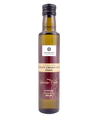 Hohenloher Bauerngenossenschaft Himbeer-Granatapfel-Essig 250ml - Ideal als Dressing für Salate oder Marinade für Geflügel, Wild und Spargel - 3,4% Säure von HOHENLOHER Bauerngenossenschaft