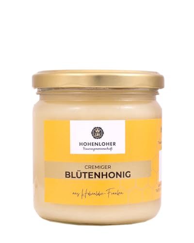 Hohenloher Bauerngenossenschaft Honig 500 g - Cremiger Blütenhonig von Bienenvölkern aus Hohenlohe-Franken - Mild-süßes Aroma von HOHENLOHER Bauerngenossenschaft