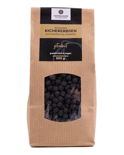 Hohenloher Bauerngenossenschaft Kichererbsen schwarz (getrocknet) 500 g - Getrocknete Kichererbsen für cremige Hummus Dips und Eintöpfe - Nussig-buttriges Aroma von HOHENLOHER Bauerngenossenschaft