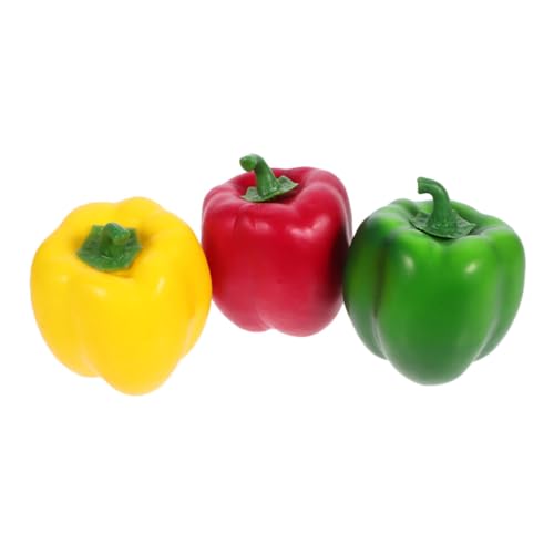 HOLIDYOYO 3-Teiliges Buntes Paprika-Modell Peperoncini-Paprika Chili-Pfeffer-Ornament Schicke Pfeffer- -Requisite Realistisches -Schaufenster-Modell Simuliertes Chili von HOLIDYOYO