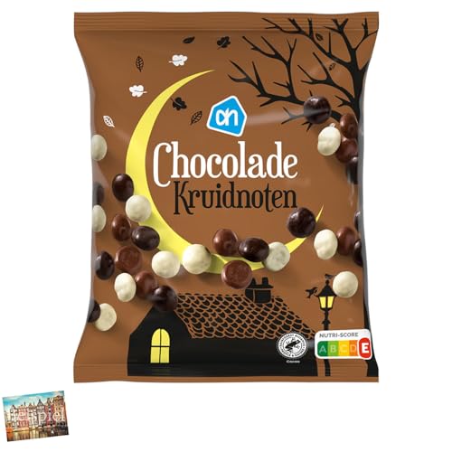 Set 1x Albert Heijn Kruidnoten mit Schokolade 1kg I Pepernoten I Kruidnoten aus den Niederlanden I Kekse I Spekulatius I Weiß, Vollmilch, Zartbitter I Sinterklaas I Weihnachten I Holland-Box by Vriens von HOLLAND-BOX BY VRIENS