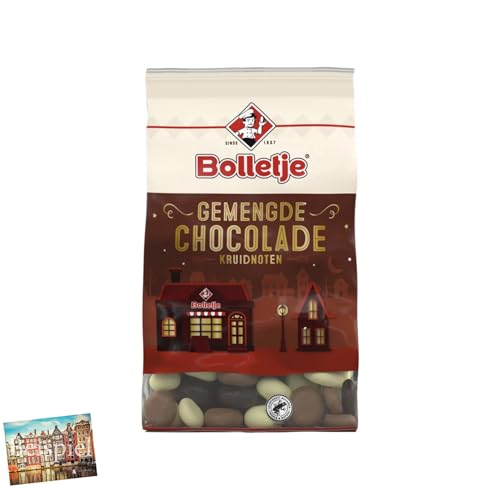 Set 1x Bolletje Kruidnoten Schokolade 250g I Pepernoten I holländische Spekulatius-Kekse mit Schoko-Überzug I Vollmilch, Zartbitter, Weiß I Sinterklaas I Weihnachten I Holland-Box by Vriens von HOLLAND-BOX BY VRIENS