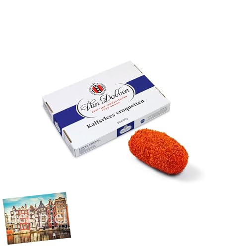 Set 1x Dobben Kalbsfleisch Kroketten für die Friteuse 20x100g I holländische Rindfleisch-Kroketten I Kalfsvlees I schnelle Zubereitung in Fritteuse I Fleischragout I Tiefkühl I Holland-Box by Vriens von HOLLAND-BOX BY VRIENS