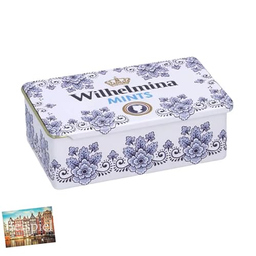 Set 1x Fortuin Wilhelmina Pepermunt Pfefferminzbonbons in kleiner Metall-Dose 100g I Pfefferminz aus Niederlande I tolle Dose zum Verschenken I traditionelle Pfefferminzdrops I Holland-Box by Vriens von HOLLAND-BOX BY VRIENS