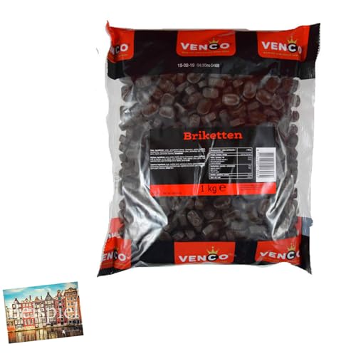 Set 1x1 kg Venco Dubbel Zoute Briketten I Doppelt Salzige Lakritz aus Holland I extra salzige Lakritz I Dutch Licorice I harte, Salzlakritz aus den Niederlanden I Holland-Box by Vriens von HOLLAND-BOX BY VRIENS