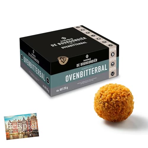 Set 2x De Bourgondier Ofen Rindfleischbitterballen für den Ofen 48x35g I Fleischragout I holländische, vorfrittierte Bitterballen mit Rindfleisch I traditionell I Kroket I Holland-Box by Vriens von HOLLAND-BOX BY VRIENS