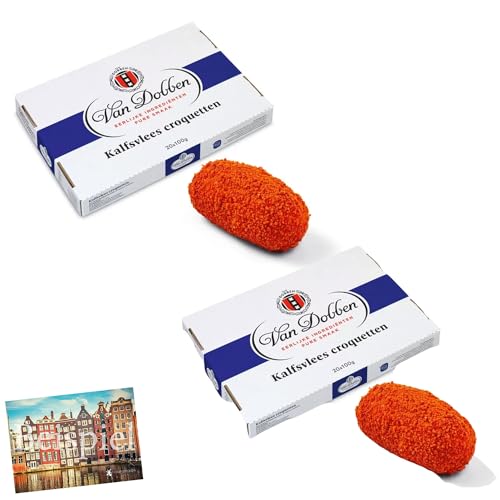 Set 2x Dobben Kalbsfleisch Kroketten für die Friteuse 20x100g I holländische Rindfleisch-Kroketten I Kalfsvlees I schnelle Zubereitung in Fritteuse I Fleischragout I Holland-Box by Vriens von HOLLAND-BOX BY VRIENS