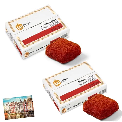 Set 2x Welten Bamiblokken extra scharf 20x125g I Bamischijf für die Fritteuse I lecker frittiertes Bami Goreng in knuspriger Panade I Friteuse I Niederlande I Holland-Box by Vriens von HOLLAND-BOX BY VRIENS