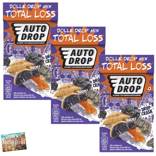 Set 3x Autodrop Dolle Drop Mix Total Loss 280g I 6 Sorten leckere Lakritz-Sorten I Süßwaren aus den Niederlanden I Lakritz aus Holland I Drop I Holland-Box by Vriens von HOLLAND-BOX BY VRIENS