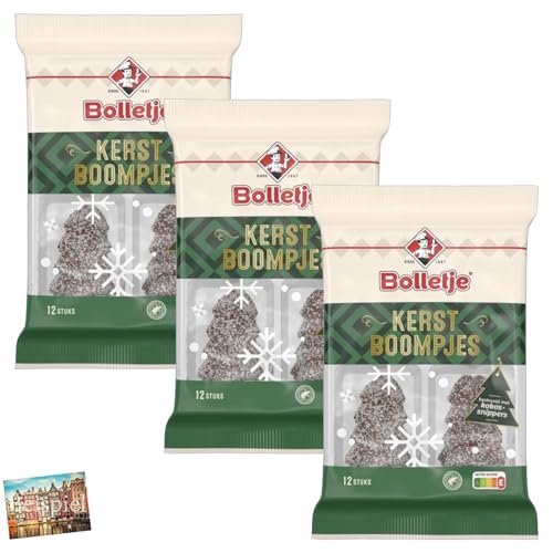 Set 3x Bolletje Kerstboompjes Schoko-Kokos Kekse 175g I holländische Schokoladenkekse mit Kokos zur Weihnachtszeit I Kekse aus den Niederlanden I Weihnachtsgebäck I Holland-Box by Vriens von HOLLAND-BOX BY VRIENS