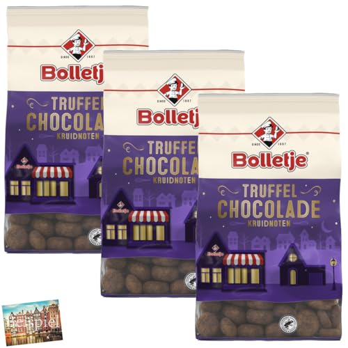 Set 3x Bolletje Kruidnoten mit Trüffel-Schokolade 250g I Truffel Chocolade I Pepernoten I Spekulatius-Kekse mit Schoko-Überzug I Praline I Sinterklaas I Holland I Weihnachten I Holland-Box by Vriens von HOLLAND-BOX BY VRIENS