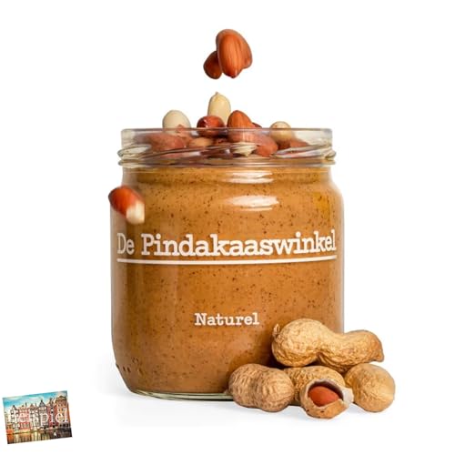 Set 3x De Pindakaaswinkel Naturel 420 g I Erdnussbutter ohne Palmöl zum Frühstück I Protein I cremig und lecker I Nussbutter I Gesundheit I Holland-Box by Vriens von HOLLAND-BOX BY VRIENS