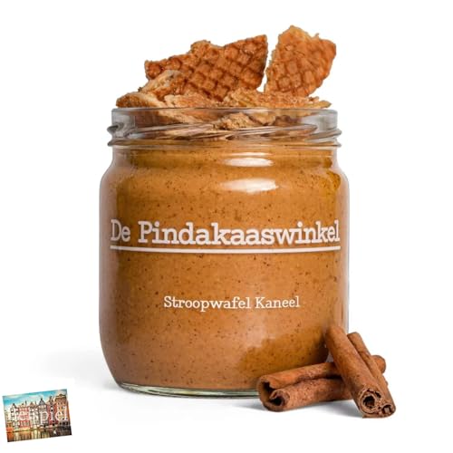 Set 3x De Pindakaaswinkel Stroopwafel Kaneel 420 g I Erdnussbutter für dein Frühstück I Protein I cremig und lecker I mit Stroopwaffel & Zimt I Schokolade I Gesundheit I Holland-Box by Vriens von HOLLAND-BOX BY VRIENS